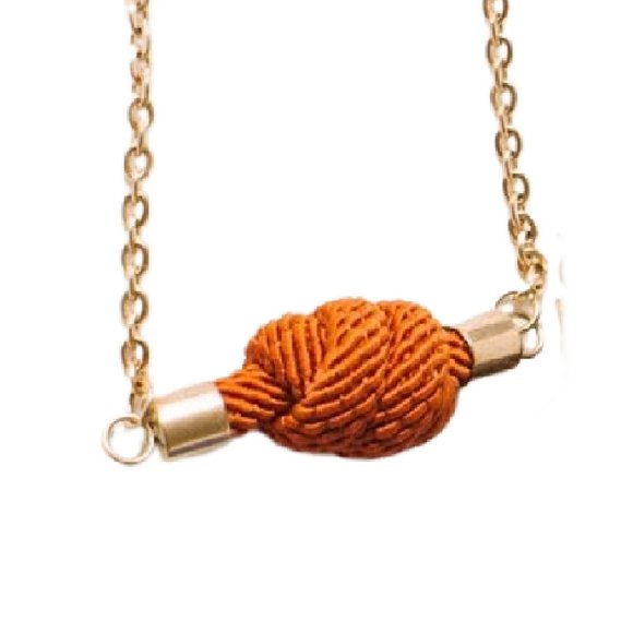 Freeleaf Rose Gold Be Bold Rust Tie Knot Necklace for Courage & Strength - Picture 3 of 6